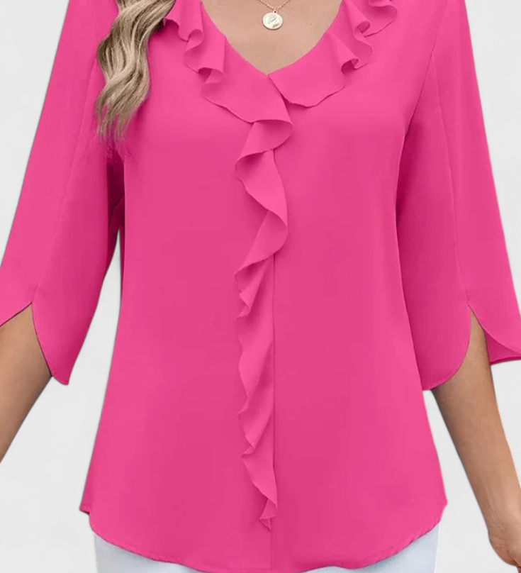 Annemiek Casual Blouse met Losse Snit en Verfijnde Stijl
