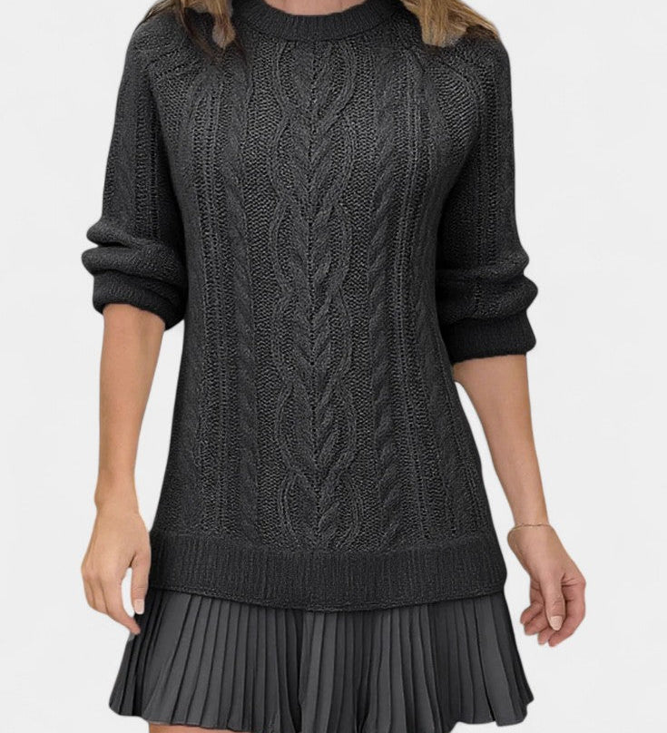 Daina Gedraaide Vorm Mini Tricot Jurk