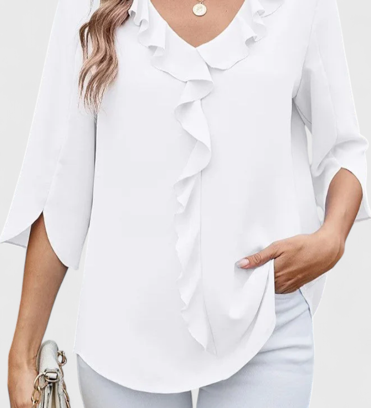Annemiek Casual Blouse met Losse Snit en Verfijnde Stijl