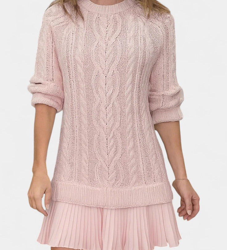 Daina Gedraaide Vorm Mini Tricot Jurk