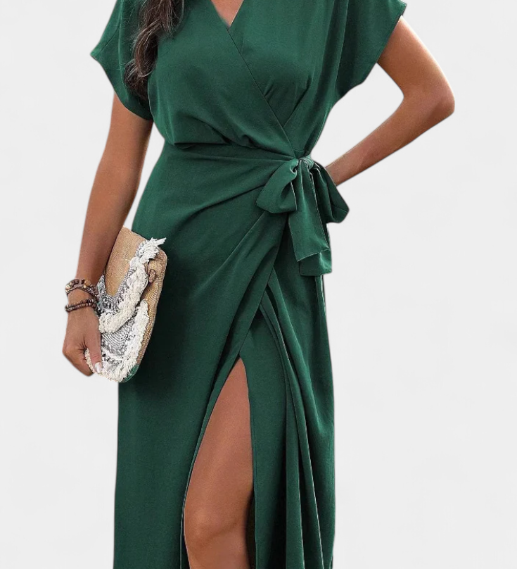 Begoña Kruis Dress met Riem en Subtiele Splits