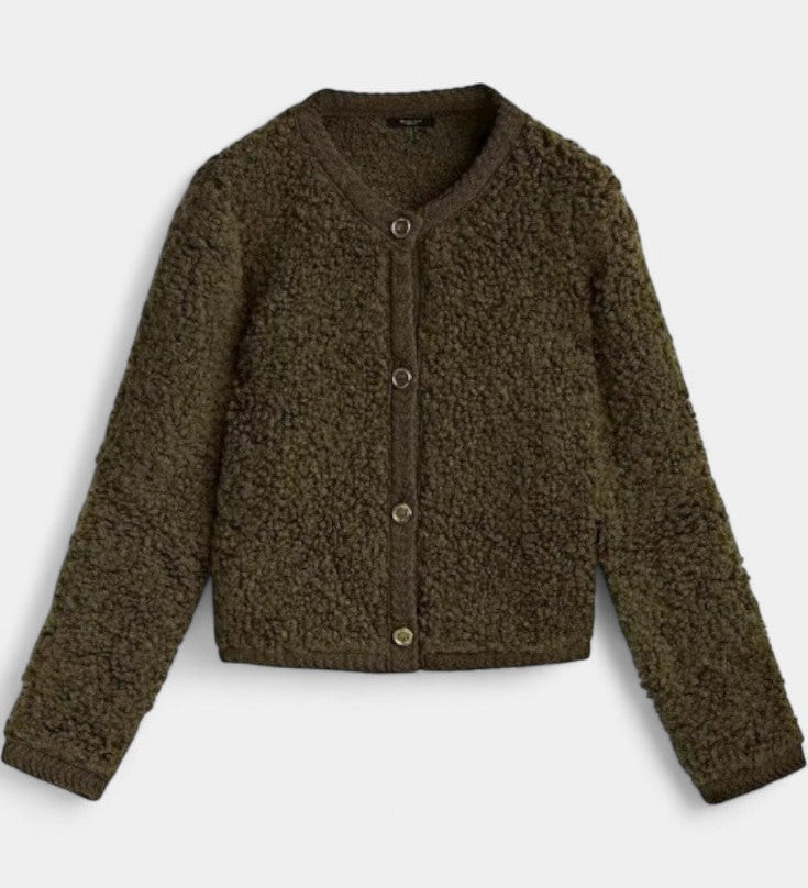 Chenda Korte Pluche Textuur Cardigan