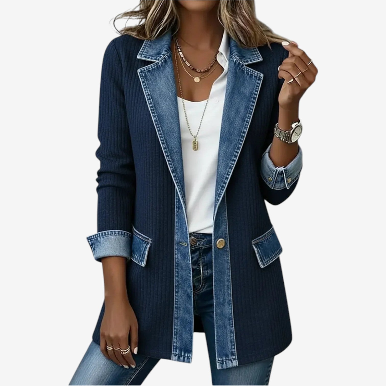 Emilia™ | Elegante Denim Blazer